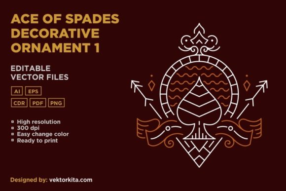 Ace of Spades Decorative Ornament 1: A Versatile Design for Creative Projects
