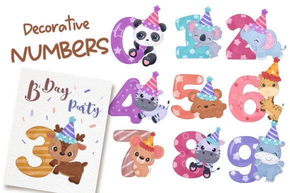Birthday Decorative Numbers Clipart: A Versatile Design Resource for Creative Projects