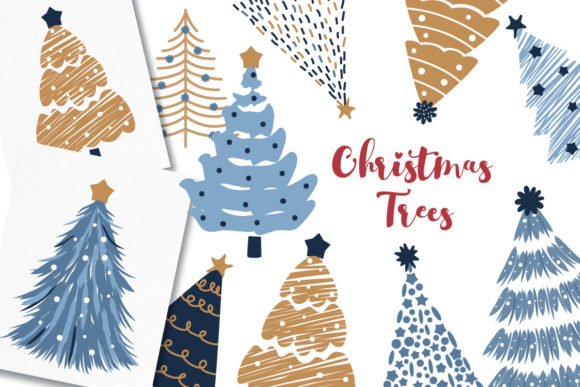 Decorative Christmas Trees Clipart Set: Strategic Use for Creative and Professional Projects