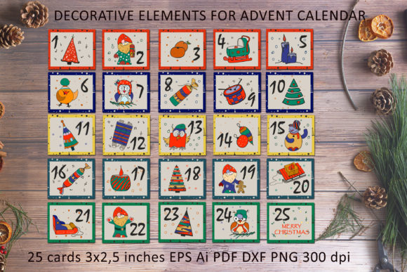 Decorative Elements for Advent Calendar: A Versatile Creative Resource