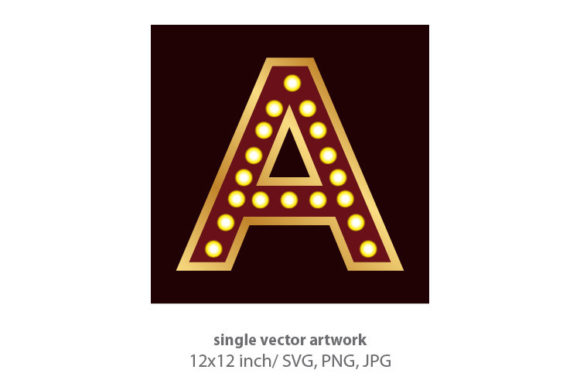 Decorative Letter A with Lights Bulbs Inside: A Versatile Digital Art Element for Creative Projects