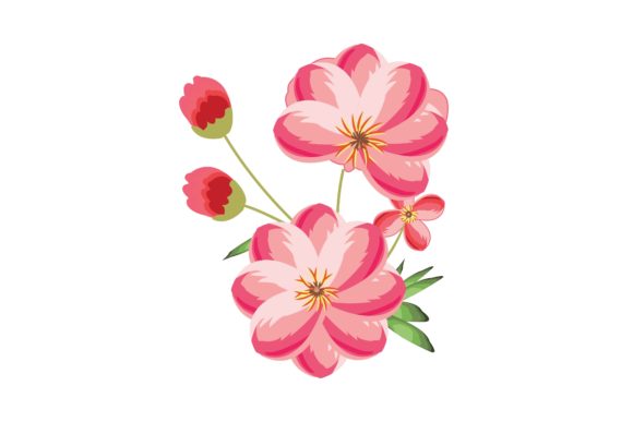 Decorative Pink Flower Illustration: A Versatile Asset for Creative and Professional Workflows