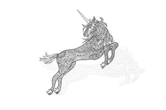 Decorative Unicorn with Zetangle Art: A Versatile Vector Design for Creative Projects