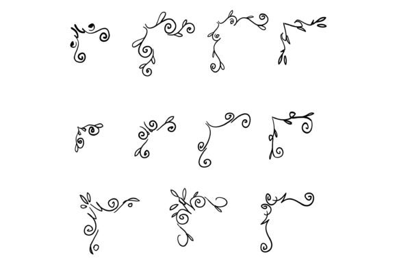 Doodle Decorative Swirls Corners