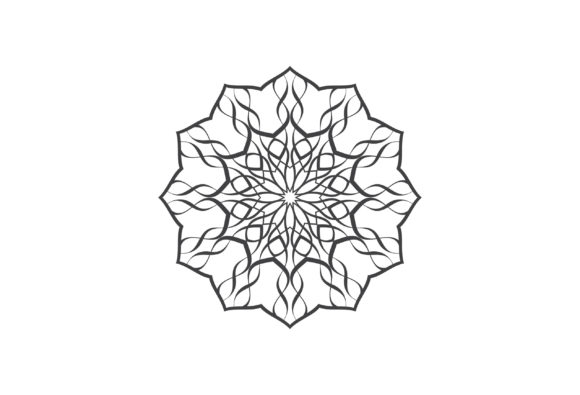 Doodle Mandala Round Decorative Oriental