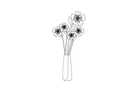 Flowers Decorative in Vase Outline: A Strategic Design Element for Creative and Business Applications