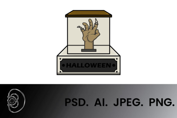 Greyscale Decorative Hand Halloween Design: A Versatile Option for Creators