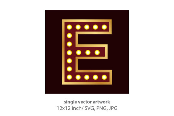 Lights Bulbs Inside Decorative Letter E: A Versatile Design Element for Creative Projects