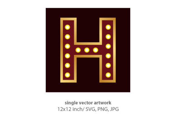 Lights Bulbs Inside Decorative Letter H: A Versatile Design Element for Creative Projects