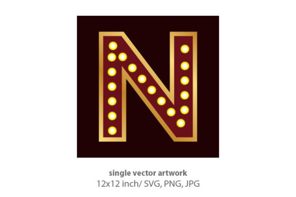 Lights Bulbs Inside Decorative Letter N: A Versatile Design Element for Creative Projects