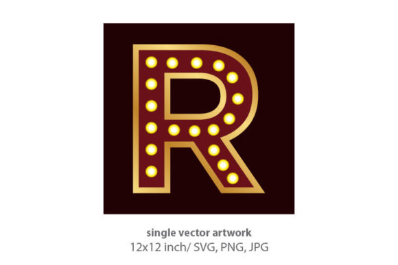 Lights Bulbs Inside Decorative Letter R: A Modern Design Element for Creative Projects