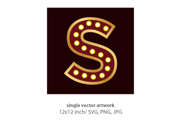 Lights Bulbs Inside Decorative Letter S: A Versatile Design Element for Creative Projects