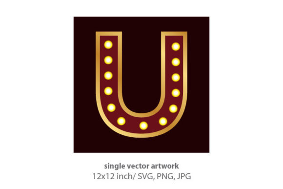 Lights Bulbs Inside Decorative Letter U