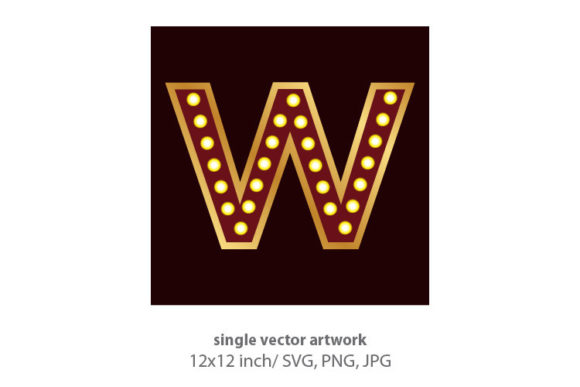 Lights Bulbs Inside Decorative Letter W: A Versatile Design Element for Creative Projects