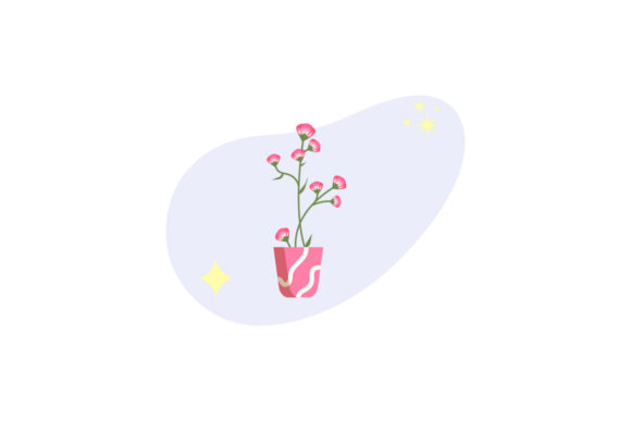 Liquid Shape Floral Design Decorative