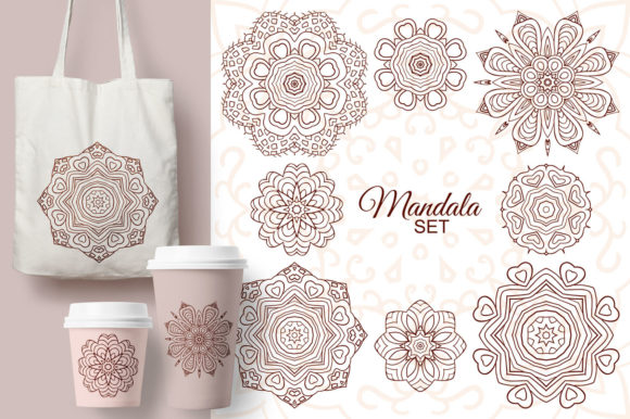 Mandala Set Round Decorative Ornaments