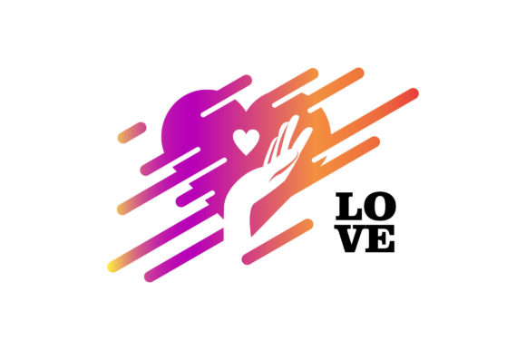 Modern Decorative Hand and Heart: A Versatile Graphic Design for Creative Projects