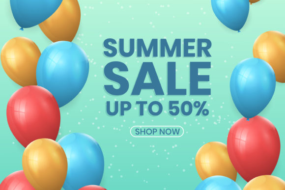 Realistic Decorative Balloons Summer: A Versatile Design Element for Creative Projects
